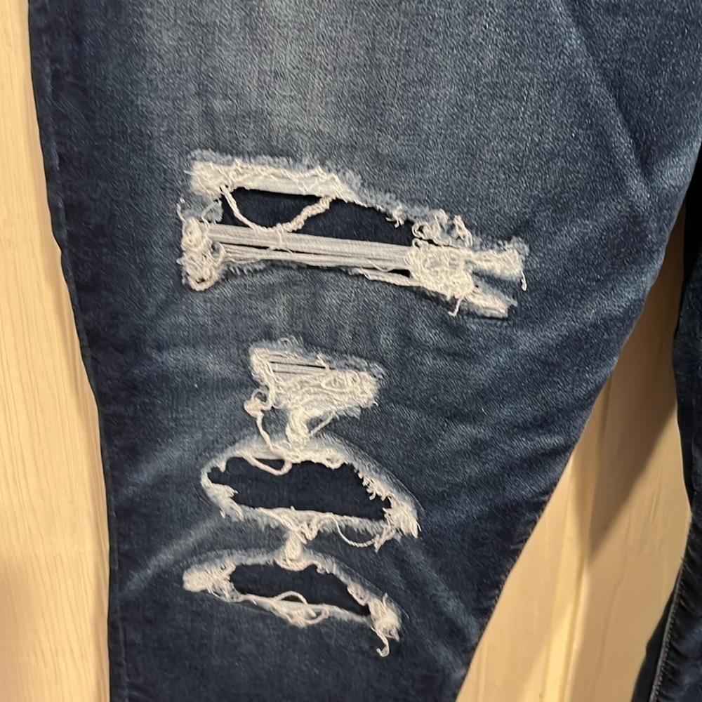 American EAGLE Next Level Stretch Curvy Hi Rise Jeggings Distressed size 18short - Picture 4 of 13